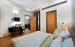 Bedroom with toilet attached sevice apartments